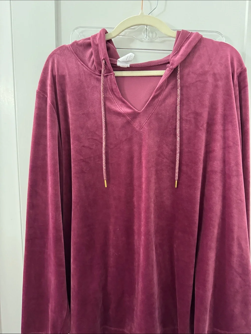 Cozy Hooded Velour Lounge Set - cranberry